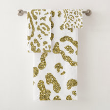 Goud Glitter Witte Cheetah Luipaard Dierprint