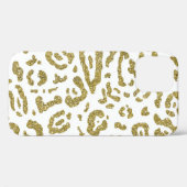 Goud Glitter Witte Cheetah Luipaard Dierprint Case-Mate iPhone Case (Achterkant (horizontaal))