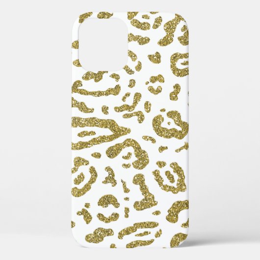 Goud Glitter Witte Cheetah Luipaard Dierprint Case-Mate iPhone Case (Achterkant)