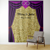 Goud Glitter Zilver Oneindig Paarse Gordijn Wandkleed (In situ)