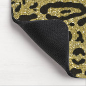 Goud Glitter Zwart Cheetah Luipaard Dierenprint Muismat (Hoek)