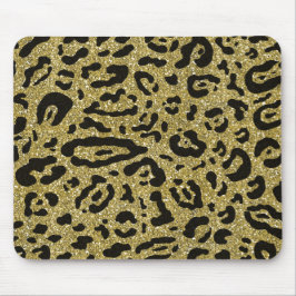 Goud Glitter Zwart Cheetah Luipaard Dierenprint Muismat