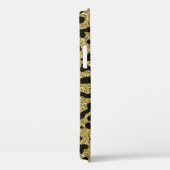 Goud Glitter Zwarte Cheetah Luipaard Dierprint Case-Mate iPhone Case (Achterkant / Rechts)