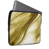 Goud Glittered Elegant Laptop Hoesje Laptop Sleeve (Voorkant Rechts)