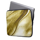 Goud Glittered Elegant Laptop Hoesje Sleeve (Voorkant Links)