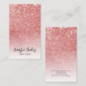 Goud glitterjuwelen met modern roos visitekaartje (Voorkant / Achterkant)