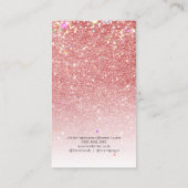 Goud glitterjuwelen met modern roos visitekaartje (Achterkant)