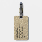 "goud glitters" - bagagelabel (Achterkant verticaal)