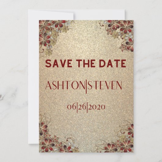 Goud & Glitters Bewaar de Datum Save The Date (Voorkant)