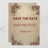 Goud & Glitters Bewaar de Datum Save The Date (Voorkant / Achterkant)