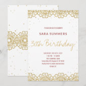 Goud glitters bordeauxrood gehaakt laser gesneden kaart (Voorkant / Achterkant)