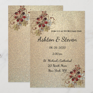 Goud & Glitters Bruiloft Kaart