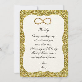 Goud Glitters Goud Oneindig Getuige Trouskaart Kaart