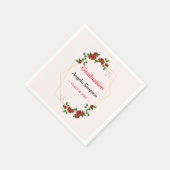 Goud Glitters Ivoor Rood Bloemen Afstudeerfeest Servet (Hoek)