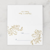 Goud glitters, marineblauw, op maat plaatskaartje (Buitenkant ongevouwen)