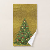 Goud glitters met kerstboom badhanddoekenset bad handdoek (Handdoek)