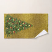 Goud glitters met kerstboom badhanddoekenset bad handdoek (Handdoek)