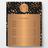 Goud glitters zwart koper haar salon diensten lijs fotoplaat (Voorkant)