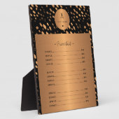Goud glitters zwart koper haar salon diensten lijs fotoplaat (Zijkant)