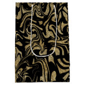 Goud glitters & Zwarte stijlvolle Medium Cadeauzakje (Achterkant)