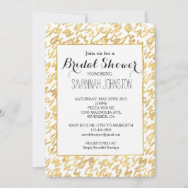 Goud Glitz Abstract Squiggles vrijgezellenfeest Kaart