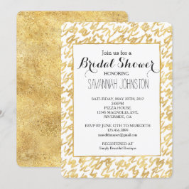 Goud Glitz Abstract Squiggles vrijgezellenfeest Kaart