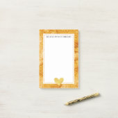 Goud Glitz Hart Post-it® Notes (Op bureau)