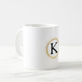 Goud Glitz Monogram Koffiemok (Voorkant links)