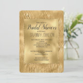 Goud Glitz Zebra Print Vrijgezellenfeest Kaart (Staand voorkant)