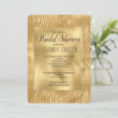 Goud Glitz Zebra Print Vrijgezellenfeest Kaart (Staand voorkant)