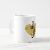 Goud Glitzy Heart Doe waar je van houdt Koffiemok (Voorkant links)