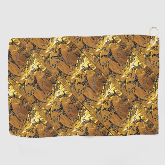 Goud Golfhanddoek (Horizontaal)
