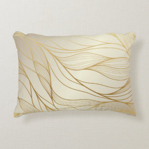 Goud golvend patroon. Luxueuze gouden lineaire ora Accent Kussen