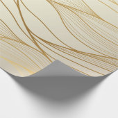 Goud golvend patroon. Luxueuze gouden lineaire ora Cadeaupapier (Hoek)