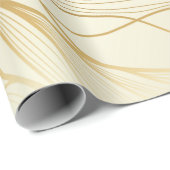 Goud golvend patroon. Luxueuze gouden lineaire ora Cadeaupapier (Rol Hoek)