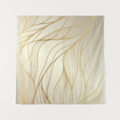 Goud golvend patroon. Luxueuze gouden lineaire ora Wandkleed (Voorkant (horizontaal))