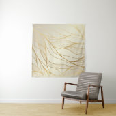 Goud golvend patroon. Luxueuze gouden lineaire ora Wandkleed (In situ)