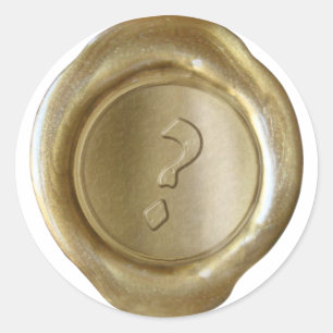 Goud - Goud - Kunststof monogram van de waxzegel? Ronde Sticker
