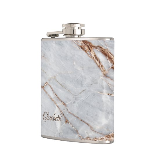 Goud-goudkleurige goudkleurige wolkentextuur heupfles (Links)