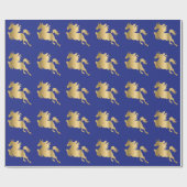 Goud gradiënt - Arabische paardenblauw Cadeaupapier (Vlak)