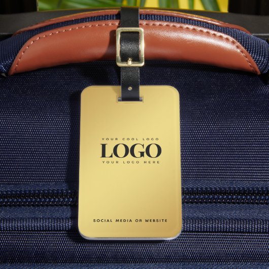 Goud gradiënt Uw BedrijfsLogo van het Bedrijf Doua Bagagelabel (Voorkant Insitu 2)