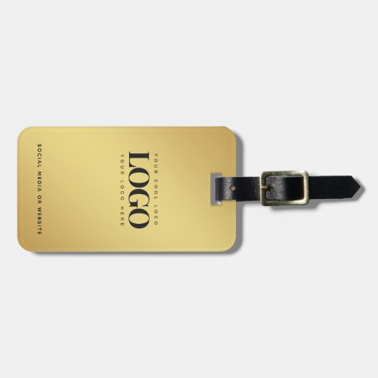 Goud gradiënt Uw BedrijfsLogo van het Bedrijf Doua Bagagelabel (Voorkant horizontaal)