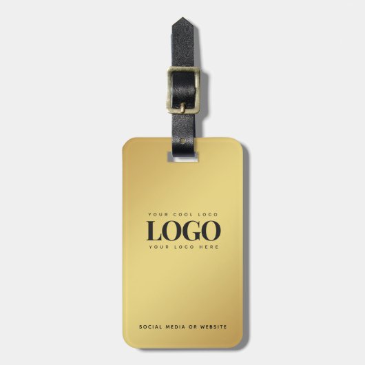 Goud gradiënt Uw BedrijfsLogo van het Bedrijf Doua Bagagelabel (Voorkant verticaal)
