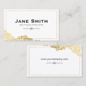 Goud grenst aan elegante bloemen visitekaartje (Voorkant / Achterkant)