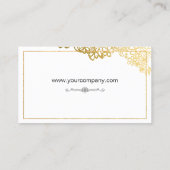 Goud grenst aan elegante bloemen visitekaartje (Achterkant)