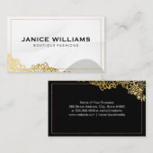 Goud Grenst Gouden Bloemen Visitekaartje (Voorkant / Achterkant)