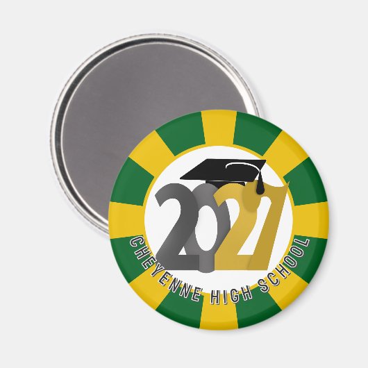 Goud Grijs Afstudeerklas van 2027 Magneet (Voorkant / Achterkant)