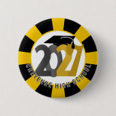 Goud Grijs Afstudeerklas van 2027 Ronde Button 5,7 Cm (Voorkant)