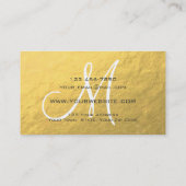 Goud, grijs, eenvoudig monogram visitekaartje (Achterkant)