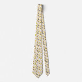 Goud Grijs en Witte Champagne Bubble op Wit Stropdas (Voorkant)